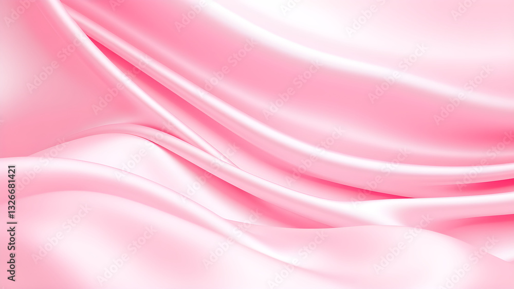Fototapeta premium Soft pink abstract gradient background with smooth satin drapery texture, creating a luxurious and elegant feel. Ideal for beauty and fashion branding