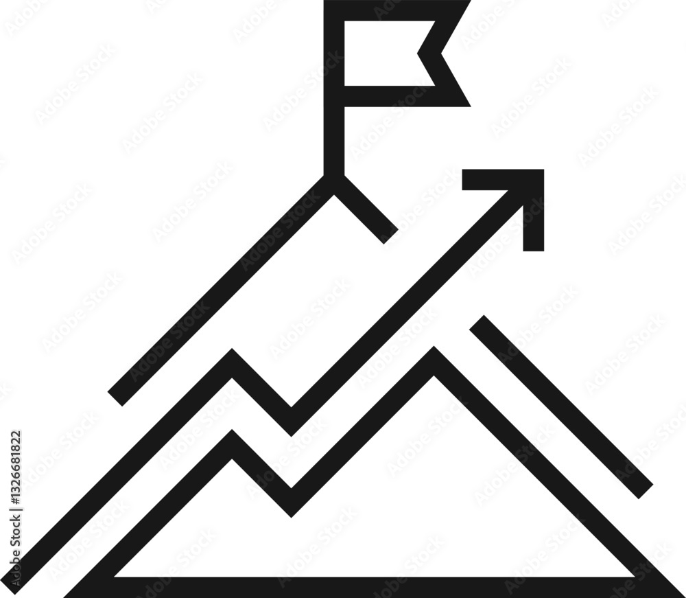 Fototapeta premium mission flat line web icon concept