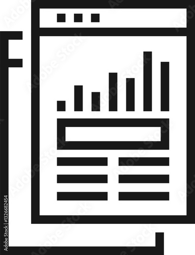 analytics flat line web icon concept