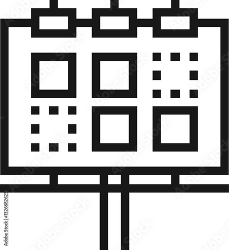 banners flat line web icon concept