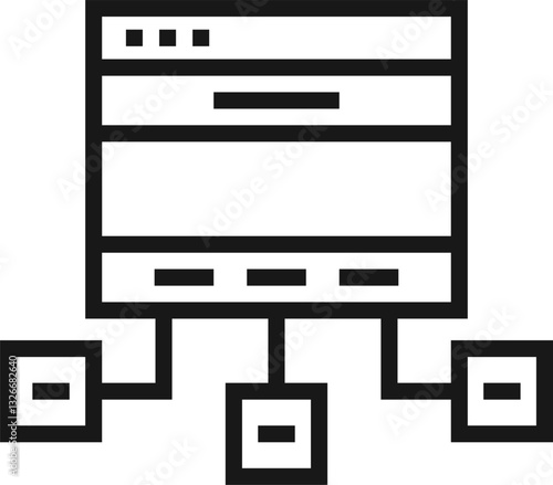 wireframe flat line web icon concept