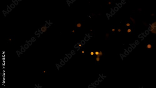 Bright ember sparks flicker in the darkness, adding warmth and dynamic energy.