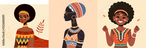 illustration of people in tribal clothing