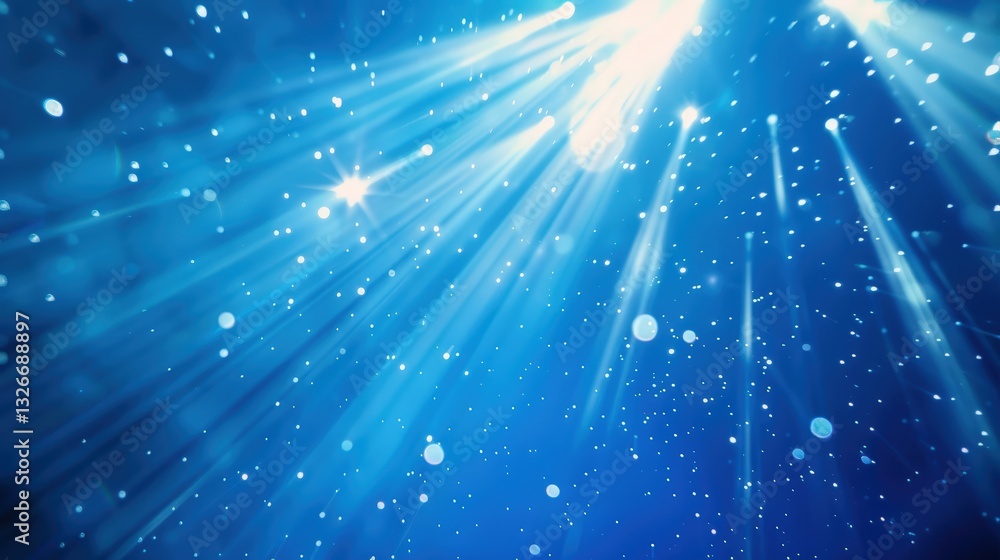 Fototapeta premium Blue sparkling lights creating a magical atmosphere