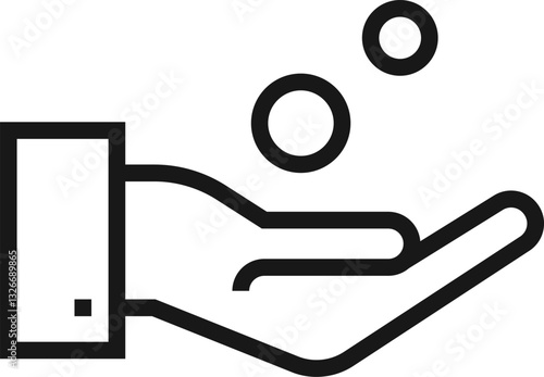funding flat line web icon concept