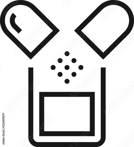 painkiller flat line web icon concept