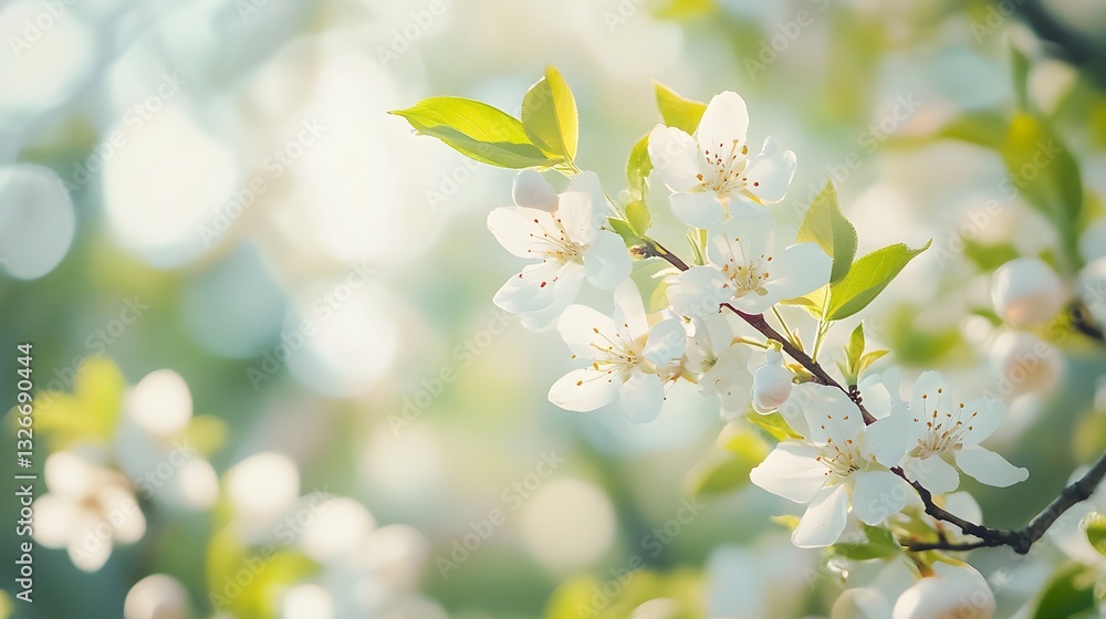 Beautiful white flowers blooming on branch in spring Beautiful white flowers blooming on branch in spring
