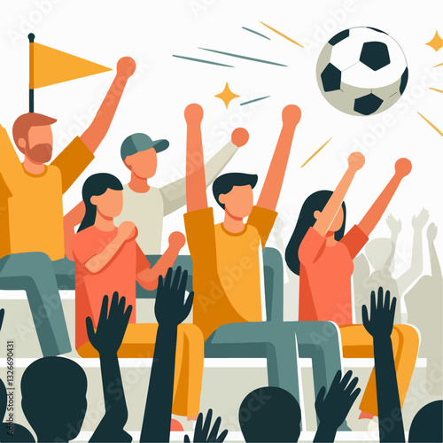 illustration of football supporter