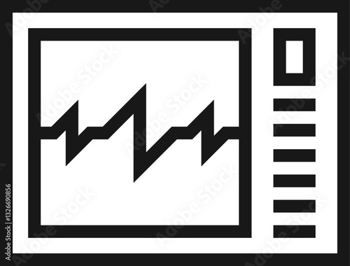 life support flat line web icon concept