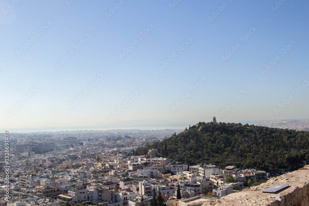 Obraz premium Aerial skyline photo of Athens