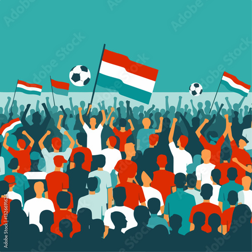 illustration of passionate and enthusiastic football fan base