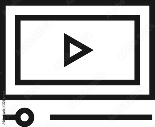 video flat line web icon concept