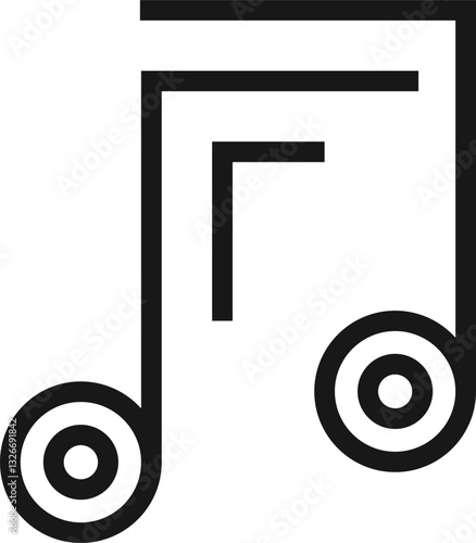 music flat line web icon concept
