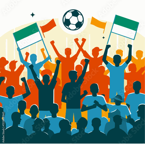 illustration of passionate and enthusiastic football fan base