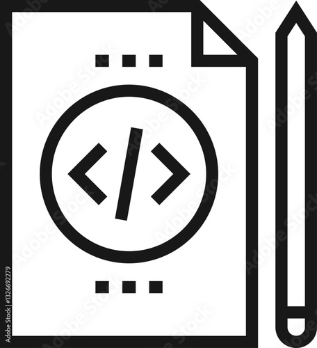 script flat line web icon concept