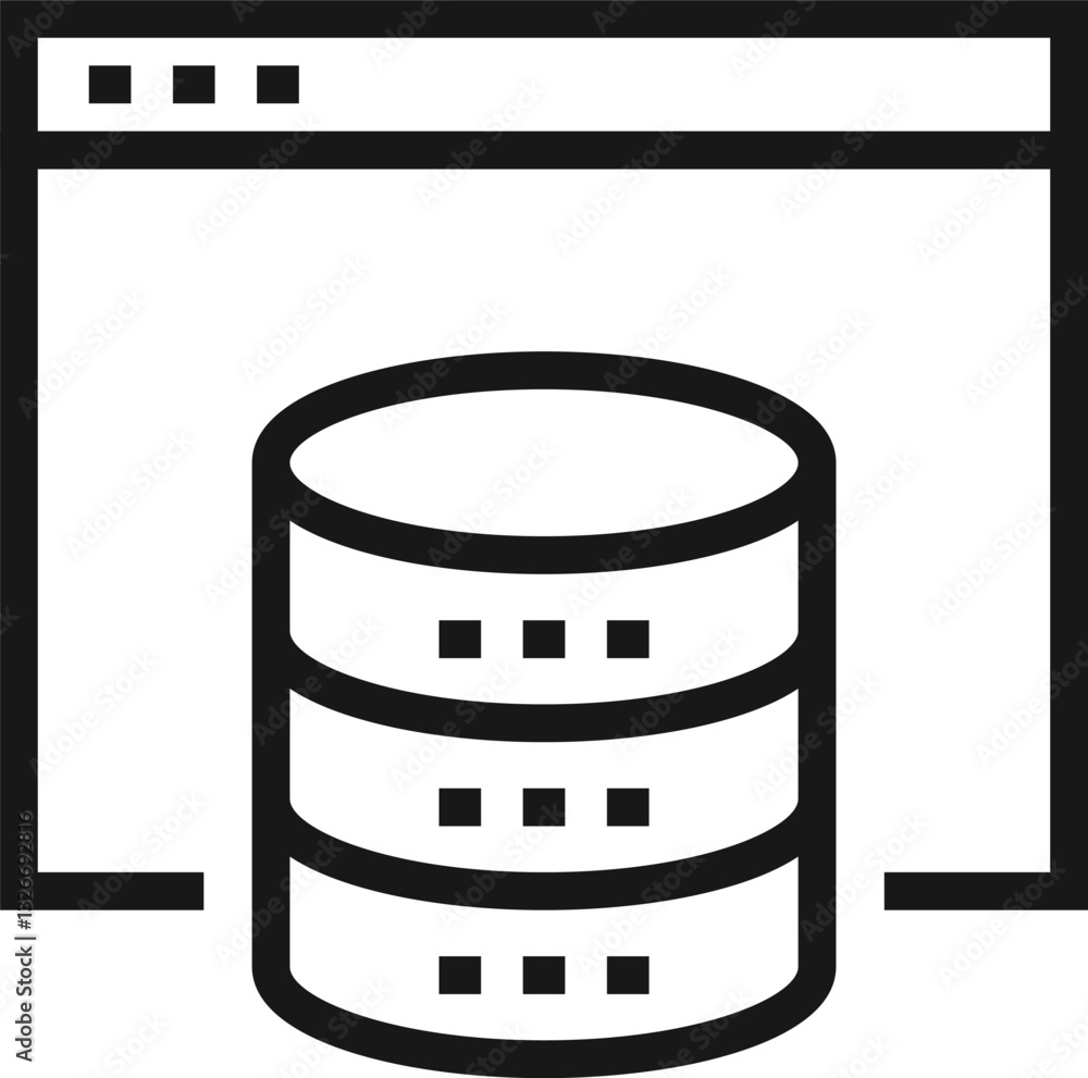 web hosting flat line web icon concept web hosting flat line web icon concept