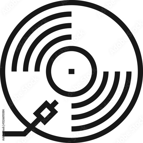 vinyl recorder flat line web icon concept