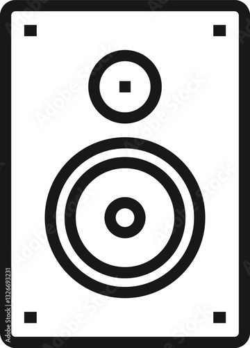 loudspeakers flat line web icon concept