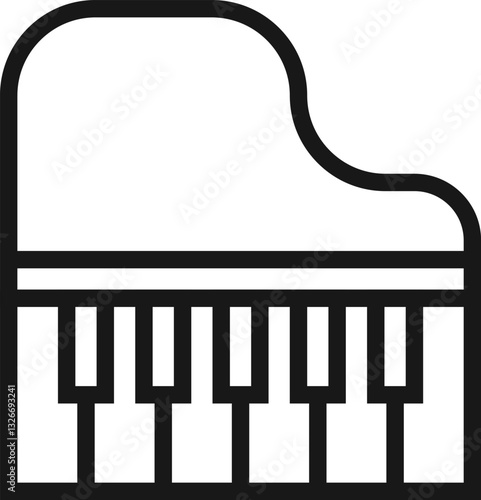 piano flat line web icon concept