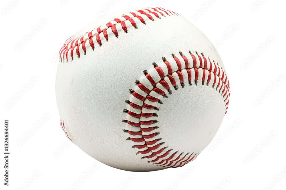 Classic baseball with red stitching, transparent bg Classic baseball with red stitching, transparent bg