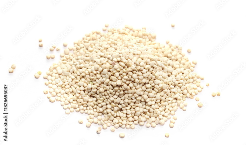 Pile of raw quinoa seeds isolated on white background Pile of raw quinoa seeds isolated on white background