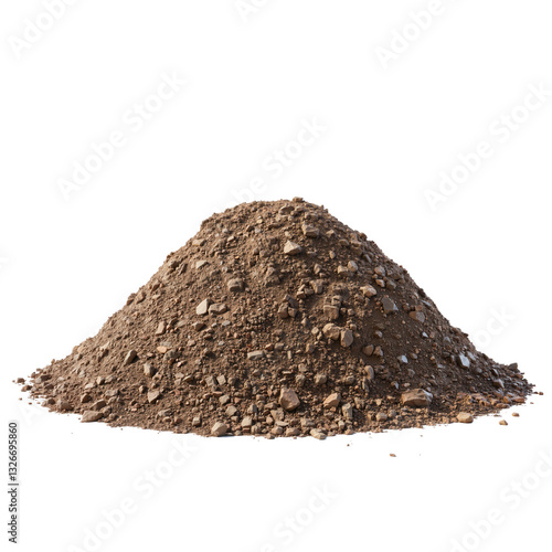 Dark Brown Soil Pile with Rocks Displaying Irregular Texture