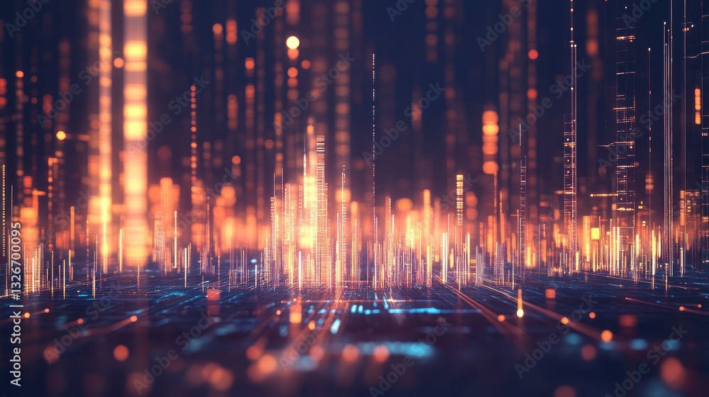 Abstract digital city at night Abstract digital city at night