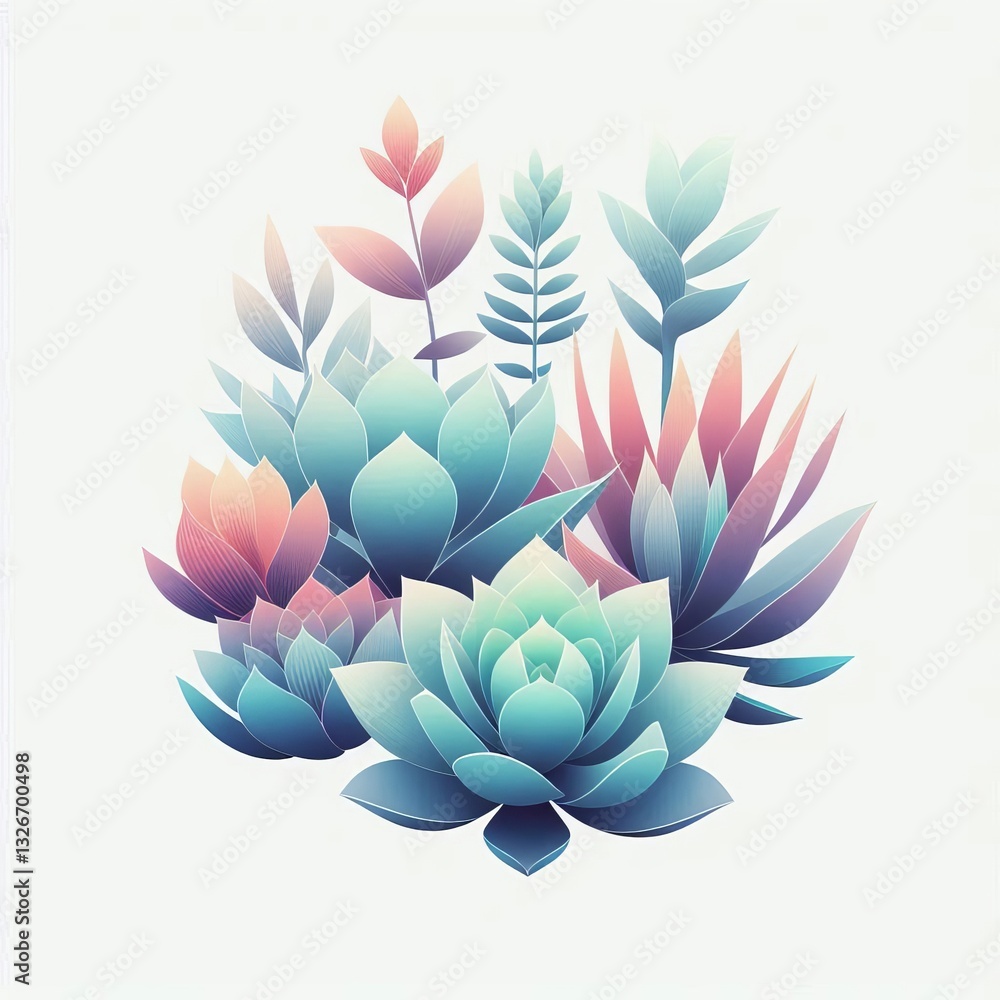 Obraz premium Gradient Fill Succulents 