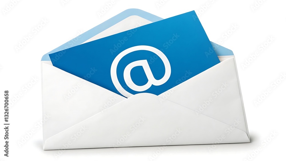 Email icon on envelope isolated on white background, communication, message, mail, internet, correspondence, digital communication Email icon on envelope isolated on white background, communication, message, mail, internet, correspondence, digital communication