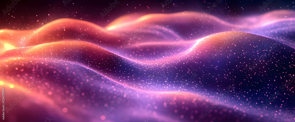 Obraz premium Abstract Glowing Particles In Waves
