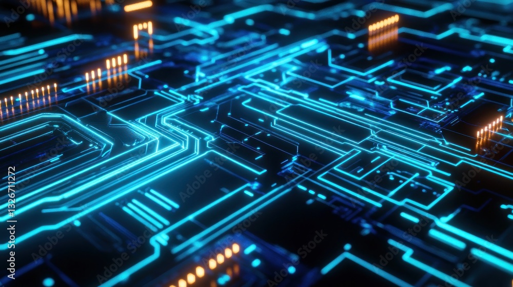 Obraz premium Futuristic Circuit Board Network (6)