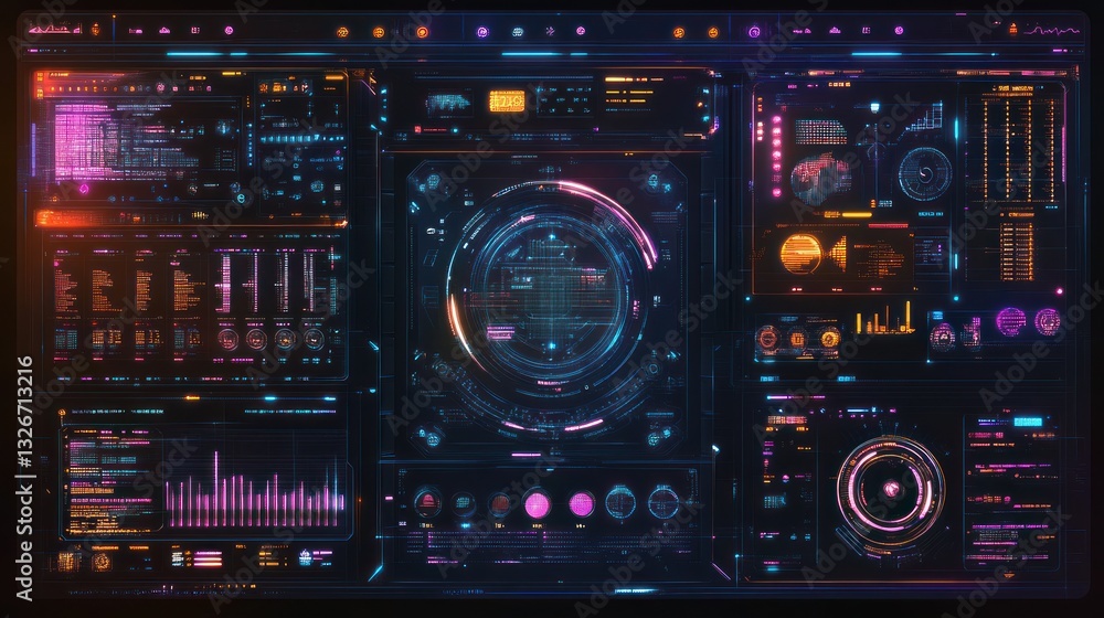 Futuristic digital dashboard interface Futuristic digital dashboard interface