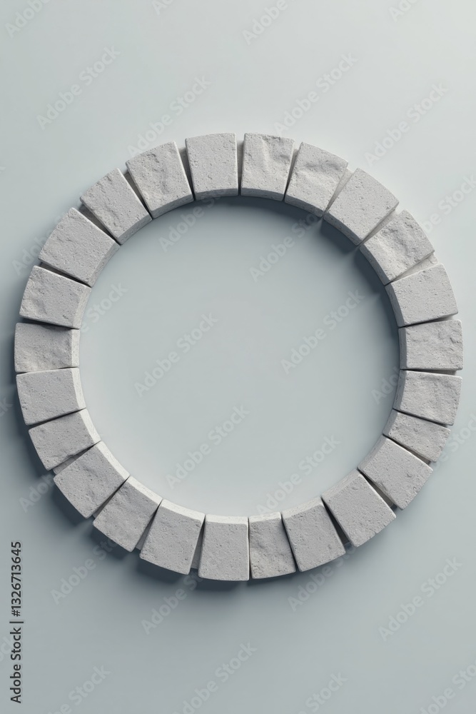 Fototapeta premium Circular Stone Arrangement A Minimalist Design Element for Modern Projects