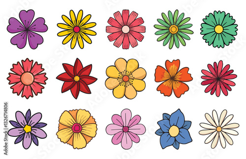 Collection of flowers. abstract origami flower background. style for banners, wallpaper, posters, websites, online shopping. Vector illustration botanical design and creative idea