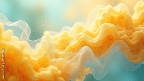 A close-up of a color flaxen texture with wavy, translucent layers creating a soft, flowing pattern.