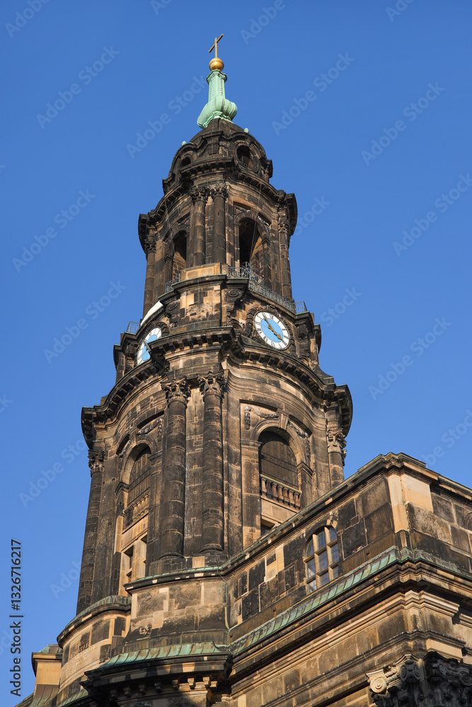 Tower of the Dresden Holy Cross Church, Germany Tower of the Dresden Holy Cross Church, Germany