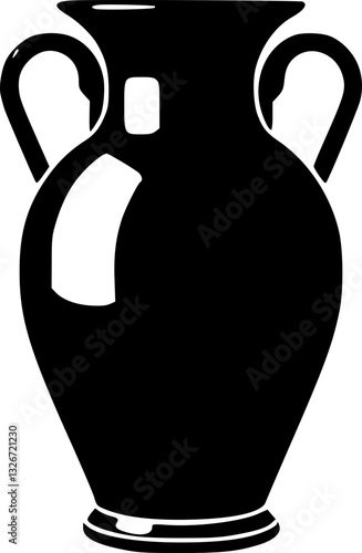 Monochrome ceramic vase minimalist black and white illustration decorative art design home decor interior still life pottery object table decoration elegant simple modern artistic ceramic vase drawing