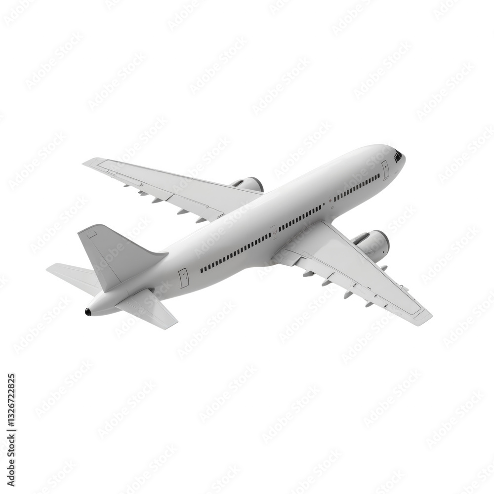 Fototapeta premium Passenger Airplane Showcasing Twin Engines and Stabilizers