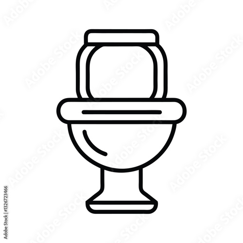 Toilet line icon bowl sanitaryware vector bathroom. Bidet toilet line icon
