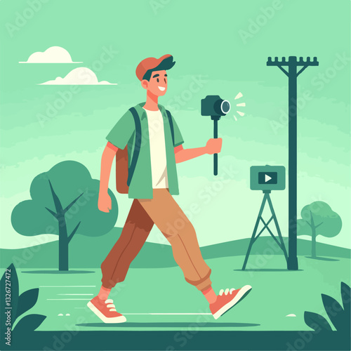 illustration of vlogger