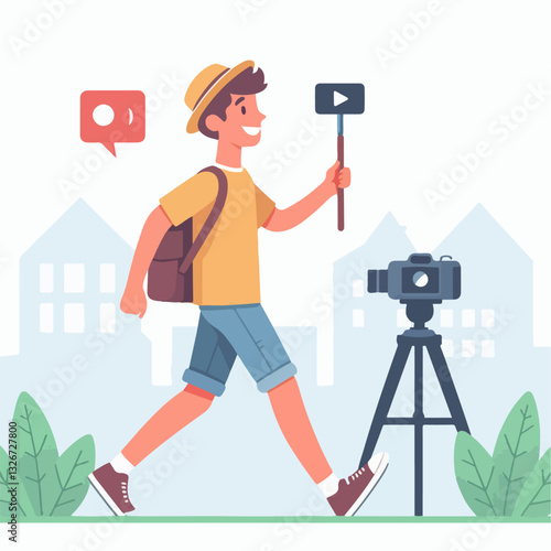 illustration of vlogger