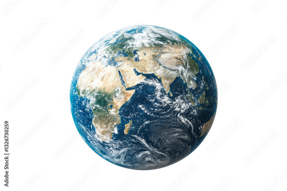 Fototapeta premium Beautiful Earth globe view with ocean and land details