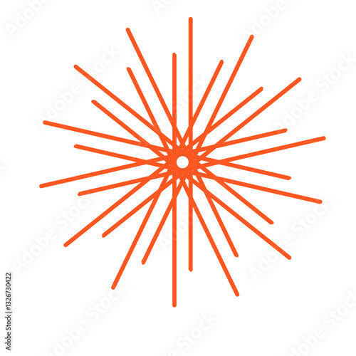 Orange Geometric Radial Starburst Design