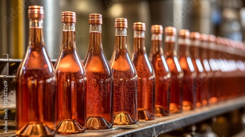 Wallpaper Mural A row of wine bottles in focus, soft background blur; elegance and craftsmanship in every detail. Torontodigital.ca