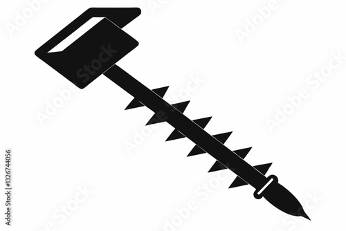 auger line art silhouette vector illustration