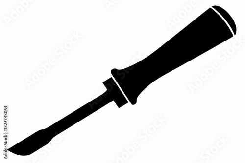 black chisel tool silhouette on white clip art preview