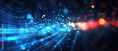 Wallpaper Mural Abstract blue and red light trails with bokeh effects Torontodigital.ca