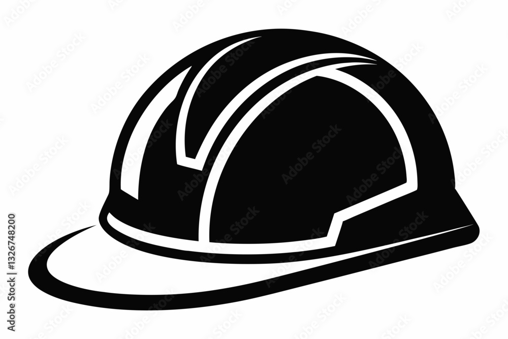 Fototapeta premium hard hat line art silhouette vector illustration