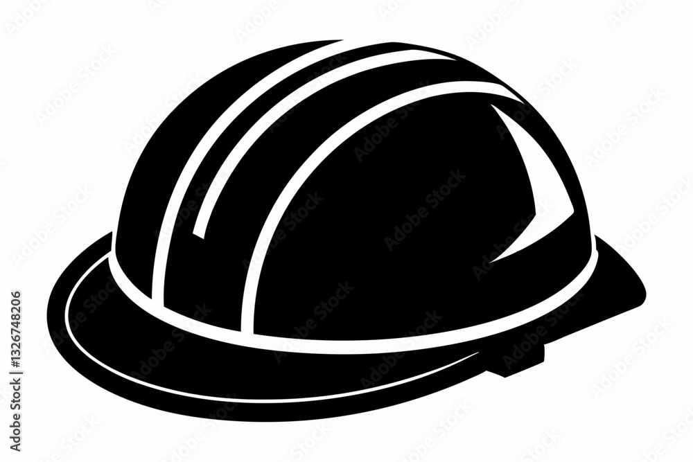 Fototapeta premium hard hat line art silhouette vector illustration