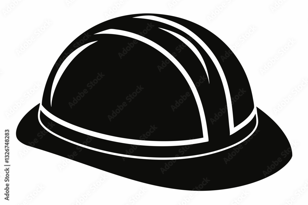 hard hat line art silhouette vector illustration